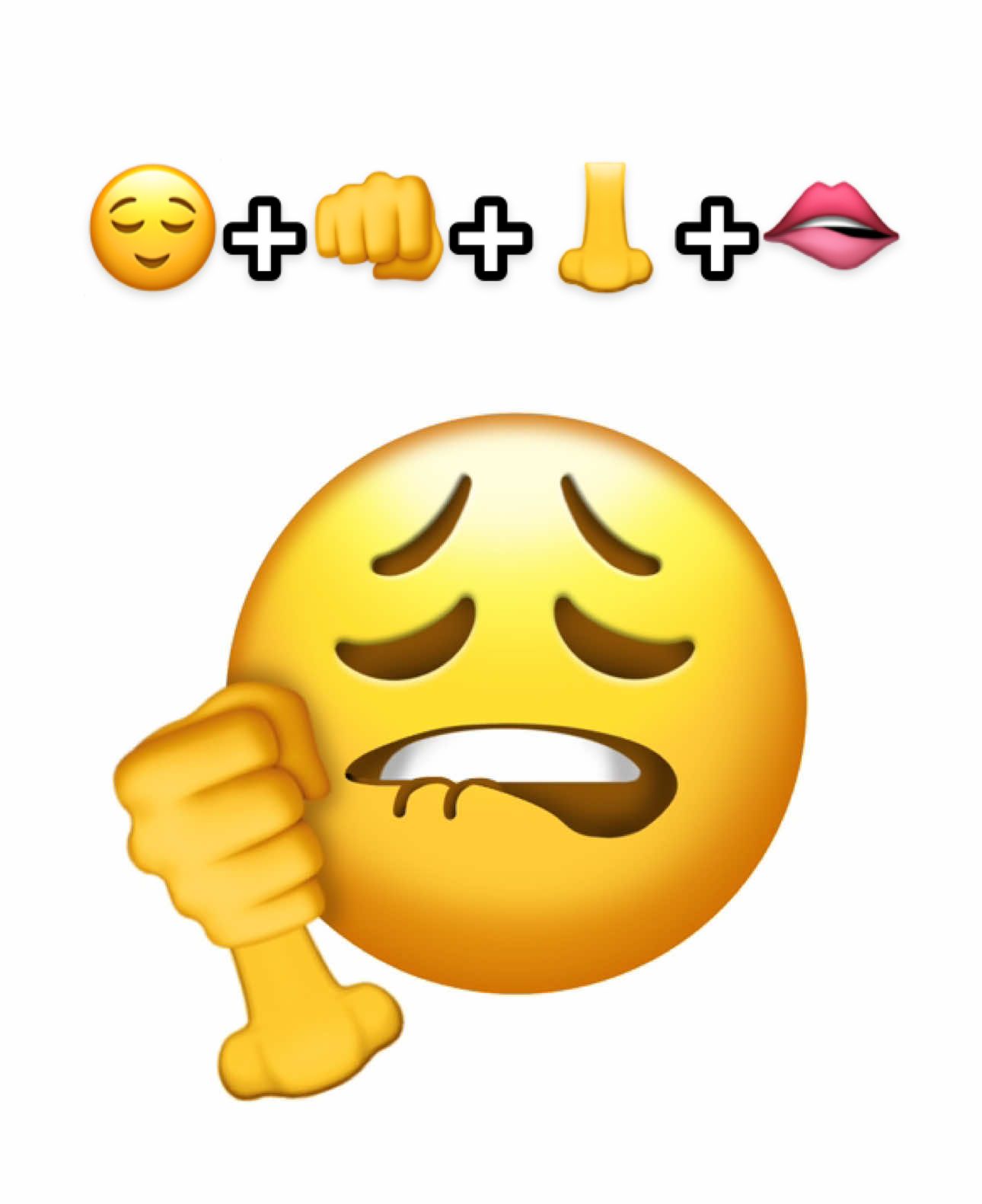emoji combination means 😌🫦👃👊 #emojimeanings #emojicombos #rauwilart #viral #fypageシ 