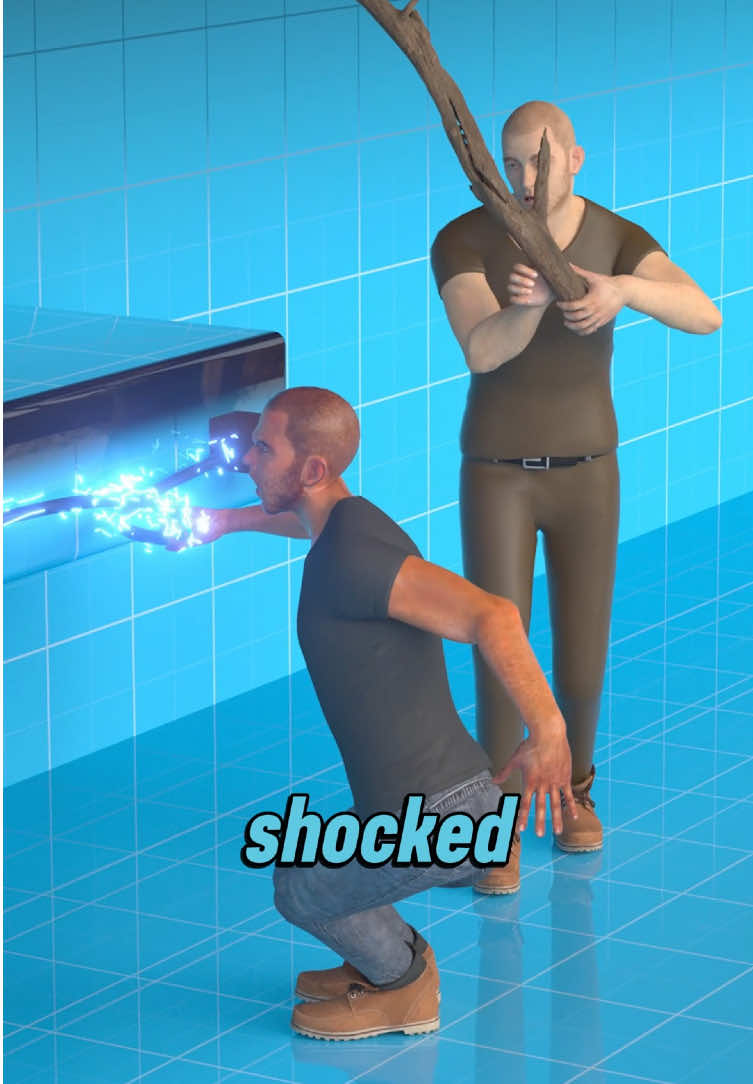 If someone’s getting shocked, your instincts might tell you to rush in, but that could be dangerous. Use wood or plastic to break the contact, never your bare hands. Always cut the power if it’s safe to do so. And don’t ignore burns or confusion, even minor symptoms could mean serious internal injuries. Stay smart, stay safe. #electricsafety #firstaidtips #savealife #emergencyprep #burnawareness #safetytips #shockresponse