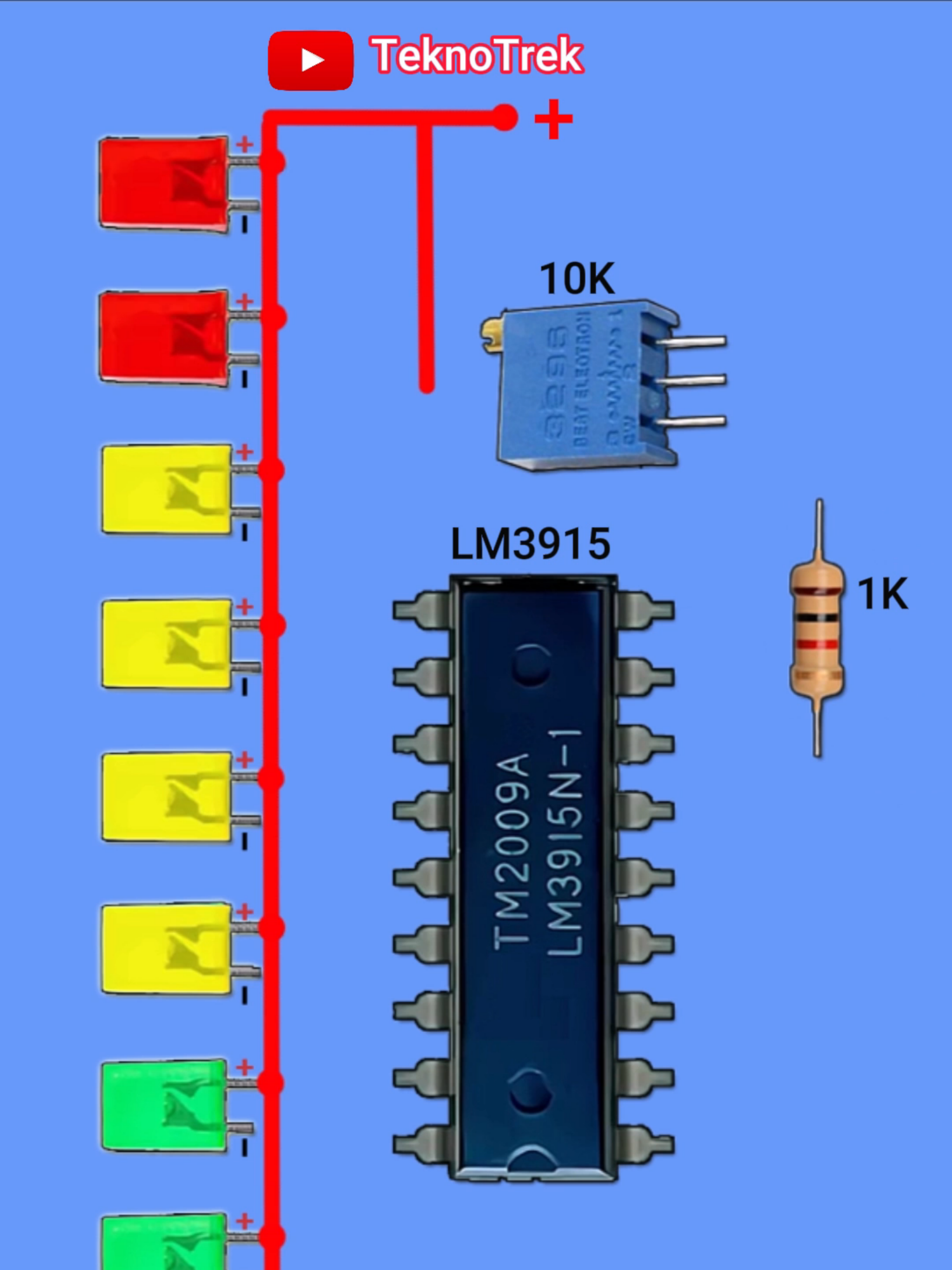 VU Meter | Music Reactive LED Circuit for Bass & Beats | Lights That Dance to Music #musiclight #diy#Teknotrek