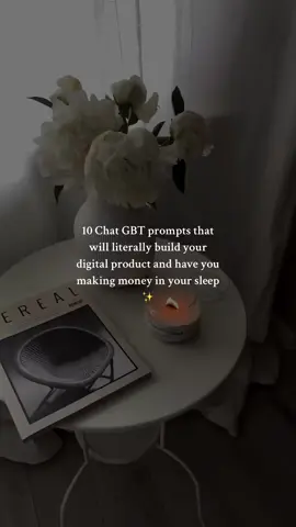 Comment or DM me ‘start ‘ and i will send you 300 more Chat GBT prompts as well as my free guide to selling digital products ✨ Seriously Chat GBT and Canva pays my bills without ever showing my face! I was sceptical too until i started making an extra 4 figures a month as a complete beginnger!  You dont need any experience and you dont need to be a tech wizz, all you need is a phone and wifi!  If you don’t have the time to create your own digital product then steal mine, send me a message🤍 Make sure you’re following me for more digital marketing tips and tricks✨ #digitalmarketingtips #digitalmarketingforbeginners #digitalproducts #digitalproductstosell #onlineincome #onlineincomeopportunities #workfromhomejobs 