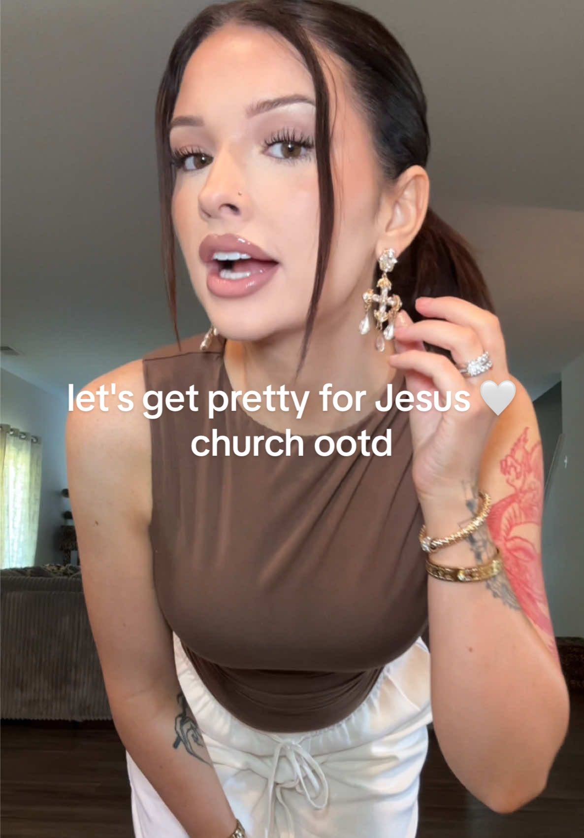 happy sunday 🤍 let's get pretty for Jesus• church ootd  top @White Fox Boutique code: 
