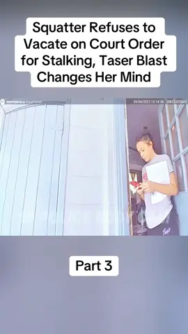 Squatter Refuses to Vacate on Court Order for Stalking, Taser Blast Changes Her Mind #cops #copsoftiktok #police #policeofficer #bodycam #crime #truecrime #truestory #foryou #fyp 