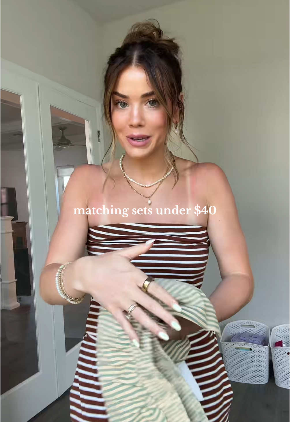such cute everyday summer outfits! #matchingset #coastalstyle #stripedsets #affordablefashion #amazonfashion #amazontryon #freepeople 
