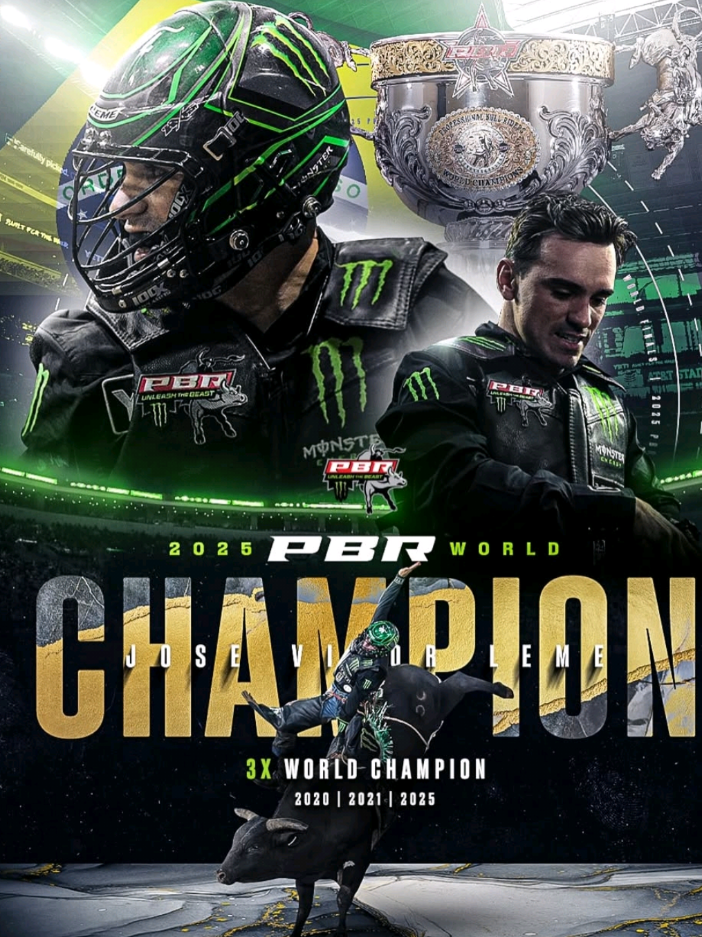 José Vitor Leme escreveu seu nome na história do rodeio mundial ao conquistar, em 18 de maio de 2025, o tricampeonato mundial da PBR (Professional Bull Riders), tornando-se apenas o terceiro atleta a alcançar esse feito na história da liga, ao lado dos brasileiros Adriano Moraes e Silvano Alves.   Natural de Ribas do Rio Pardo, Mato Grosso do Sul, Leme iniciou sua trajetória no rodeio aos 7 anos, montando bezerros.  Após um período dedicado ao futebol e ao karatê, retornou ao rodeio aos 18 anos, enfrentando desafios financeiros e logísticos para participar de competições.  Sua determinação e talento o levaram a se destacar rapidamente.  Em 2017, aos 21 anos, Leme conquistou o título de campeão brasileiro e foi nomeado o melhor estreante da PBR Brasil.  No mesmo ano, venceu sua primeira final mundial da PBR, tornando-se o campeão mundial mais jovem da história da liga.  Em 2020 e 2021, ele repetiu o feito, consolidando-se como um dos maiores nomes do esporte.  Além de suas conquistas individuais, Leme também se destacou na PBR Team Series, onde, como membro dos Austin Gamblers, foi eleito MVP da temporada regular em 2022 e 2023, e ajudou sua equipe a conquistar o título de campeã em 2024.  Com uma média de 62,6% de aproveitamento em suas montarias e uma pontuação média de 87,99 pontos, Leme é reconhecido por sua habilidade técnica, coragem e consistência.   Este vídeo celebra não apenas a vitória de Leme, mas também o orgulho do Brasil, que continua a ser uma potência no rodeio mundial, com múltiplos campeões brasileiros na PBR.  A conquista de Leme é um reflexo da paixão, dedicação e excelência que caracterizam os atletas brasileiros nesse esporte. 😍👑🇧🇷 #JoséVitorLeme #cowboys_world #PBR2025 #CampeãoMundial #RodeioBrasil #TricampeãoPBR #RodeioProfissional #OrgulhoBrasileiro #BullRiding #Rodeio #AtletaBrasileiro #PBRBrasil #EsporteRadical #CampeãoDeRodeio #RodeioMundial #AustinGamblers