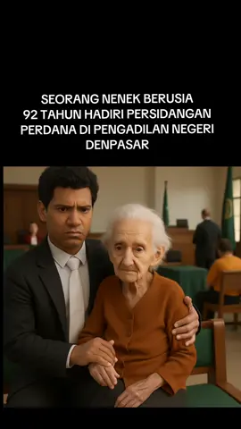 Seorang nenek berusia 92 tahun menghadiri sidang perdana di Pengadilan Negeri Denpasar tengah menjadi sorotan publik Video ini diunggah oleh akun Facebook vinsensiusjala dan dengan cepat menyebar luas di media sosial Dalam video tersebut sang nenek hadir sebagai terdakwa dalam kasus dugaan tindak pidana pemalsuan Meski usianya sudah sangat lanjut beliau tetap hadir di ruang sidang untuk menjalani proses hukum Kehadiran nenek tersebut mengundang banyak simpati sekaligus keprihatinan dari masyarakat Publik berharap agar proses hukum tetap berjalan secara adil namun tetap menjunjung tinggi nilainilai kemanusiaan mengingat kondisi usia dan kerentanan fisik yang bersangkutan Kasus ini kembali membuka diskusi mengenai perlunya pendekatan hukum yang berkeadilan dan berperikemanusiaan khususnya terhadap kelompok rentan seperti lansia  Sumber via vinsensius #lansia #nenek #fyp #foryou #viral #trending #tiktok #xyzbca 