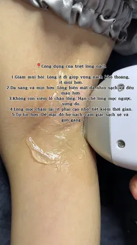 𝐂𝐨̂𝐧𝐠 𝐝𝐮̣𝐧𝐠 𝐜𝐮̉𝐚 𝐭𝐫𝐢𝐞̣̂𝐭 𝐥𝐨̂𝐧𝐠 𝐧𝐚́𝐜𝐡 ✔️Giảm mùi hôi: Lông ít đi giúp vùng nách khô thoáng, ít mùi hơn. ✔️Da sáng và mịn hơn: Lông biến mất da nhìn sạch và đều màu hơn. ✔️Không còn viêm lỗ chân lồng: Hạn chế lông mọc ngược, sưng đỏ. ✔️Lông mọc chậm lại: ít phải cạo nhổ, tiết kiệm thời gian. ✔️Tự tin hơn: Dễ mặc đồ hở nách, cảm giác sạch sẽ và gọn gàng#CapCut #trietlonglanhhieuqua
