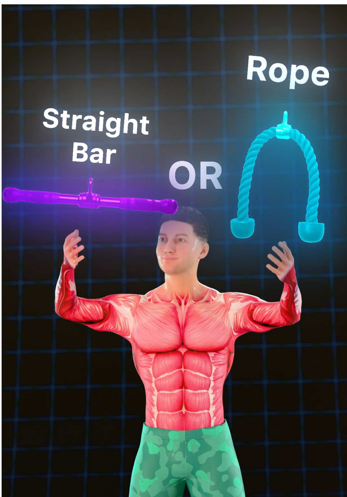 Rope vs Straight Bar - Which One Actually Works Better? What's your opinion guys? #synermuscle #tricepsworkout #strengthtraining #strength #gymtips #workoutmistakes #fyp #challenge 