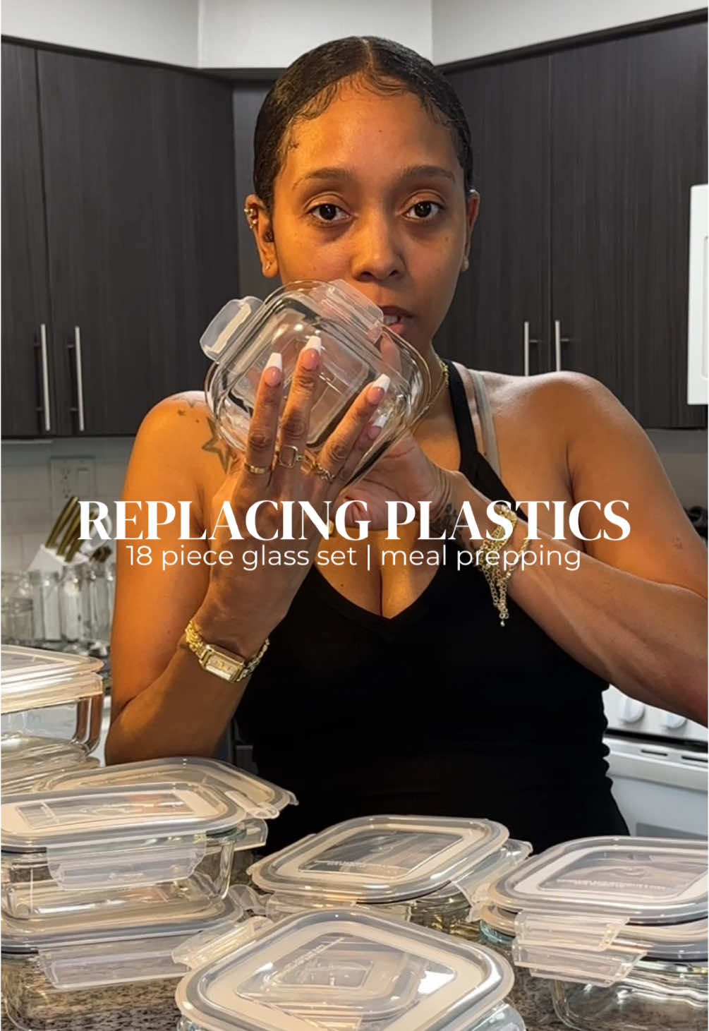 Glass meal prep set is 18 tops and 18 bottom piece! Such an amazing deal! @VTOPMART-TT  #vtopmart #glasscontainers #mealprep #mealprepcontainers #tiktokshopfinds 