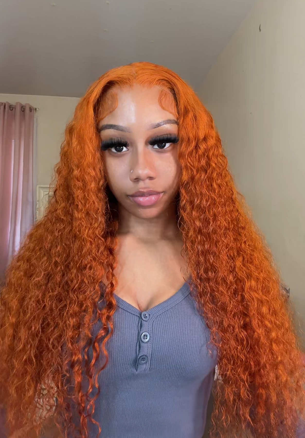 @htslyhair 28 inch ginger water wave wig🧡