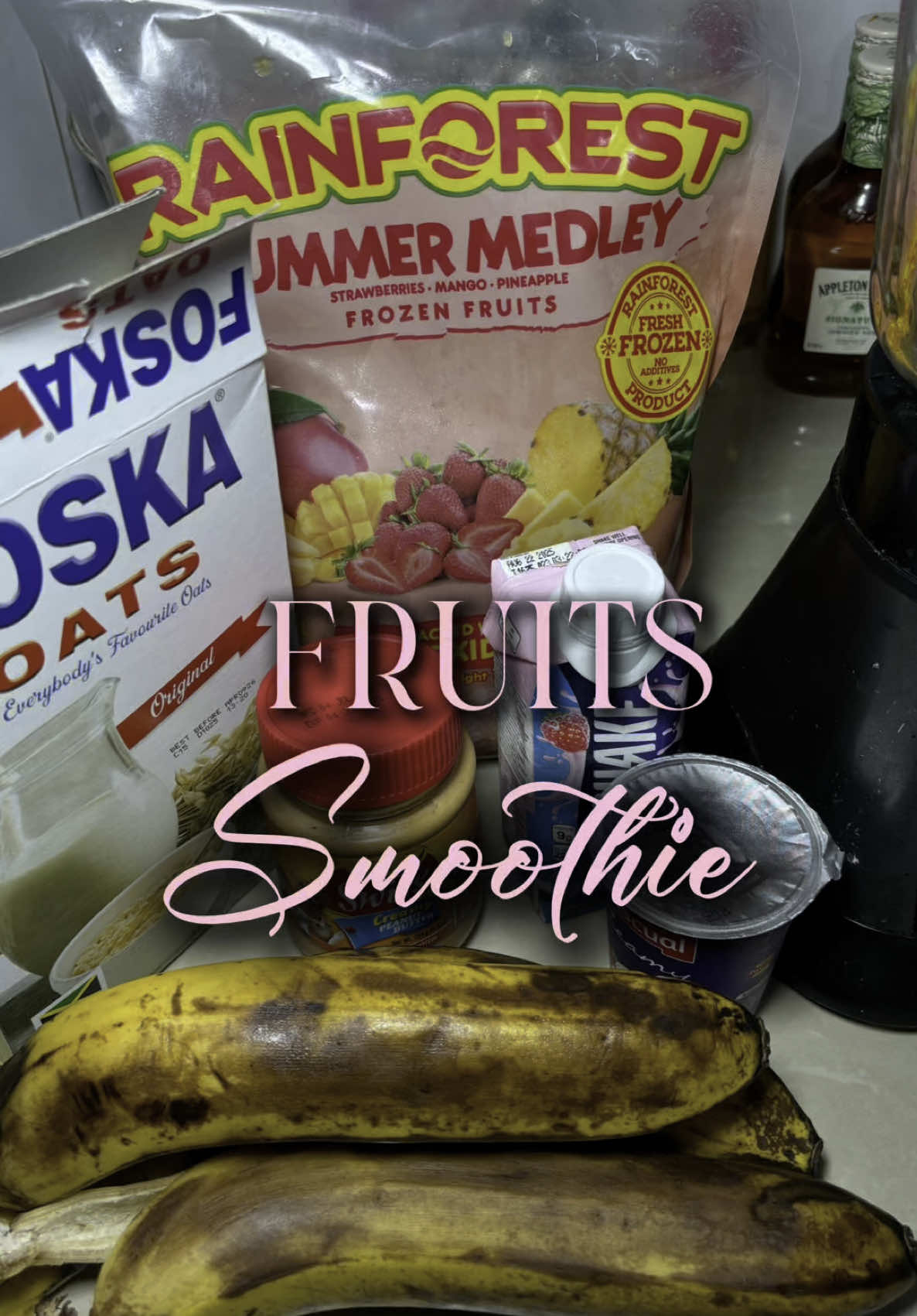 The fruits are already sweet tbh as well as the trueshake & yougurt so I didn’t bother to add anything else to sweeten it. 🍓🥭🥛 10/10 🥰 Side note: you can takeaway the oats, it wasn’t a need however the drink tasted so good regardless  #CapCut #rainforestjamaica #smoothie #jamaica #fyppppppppppppppppppppppp 