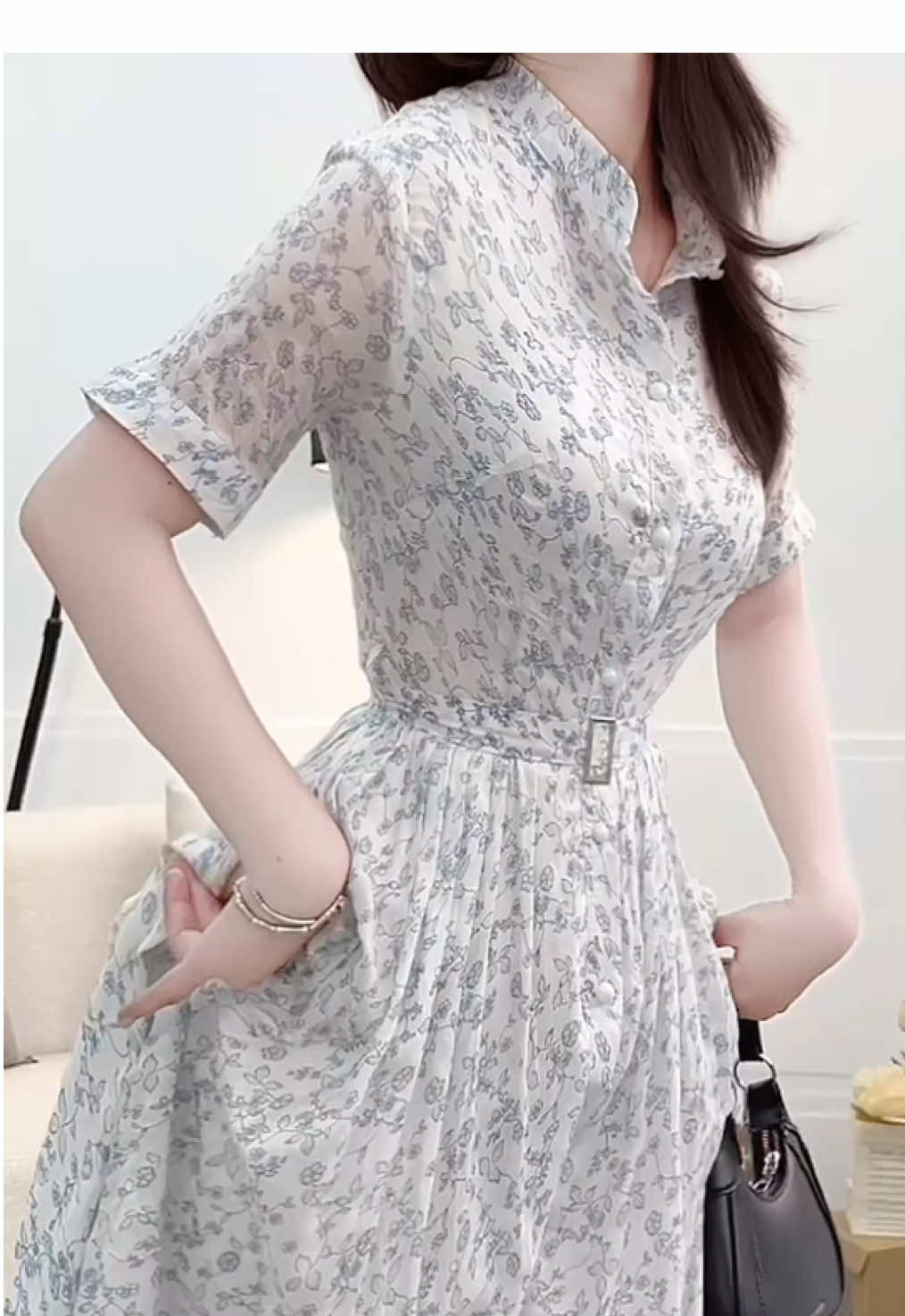 Đầm sơ mi hoa tơ nhẹ nhàng, bay bổng 😍🌸🌸 #tutustore #thoitrang #damxinh #D1217 