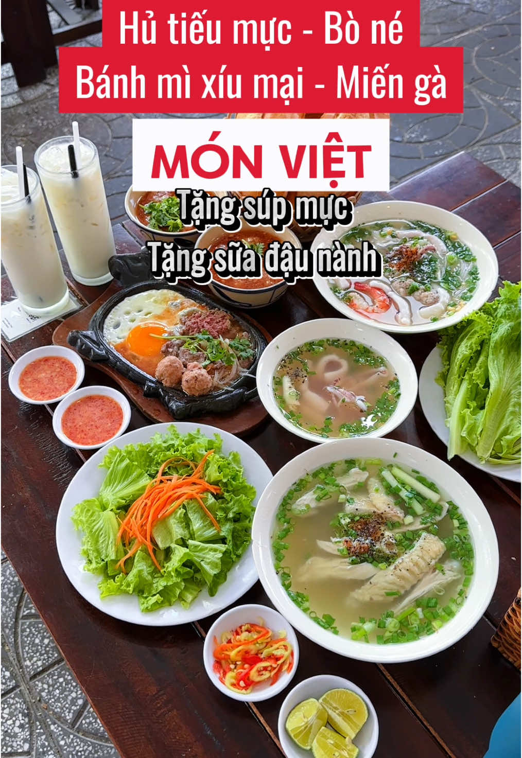 MÓN VIỆT - hủ tiếu mực - bò né - miến gà - bánh mì xíu mại #honghotcantho #cantho #monviet 