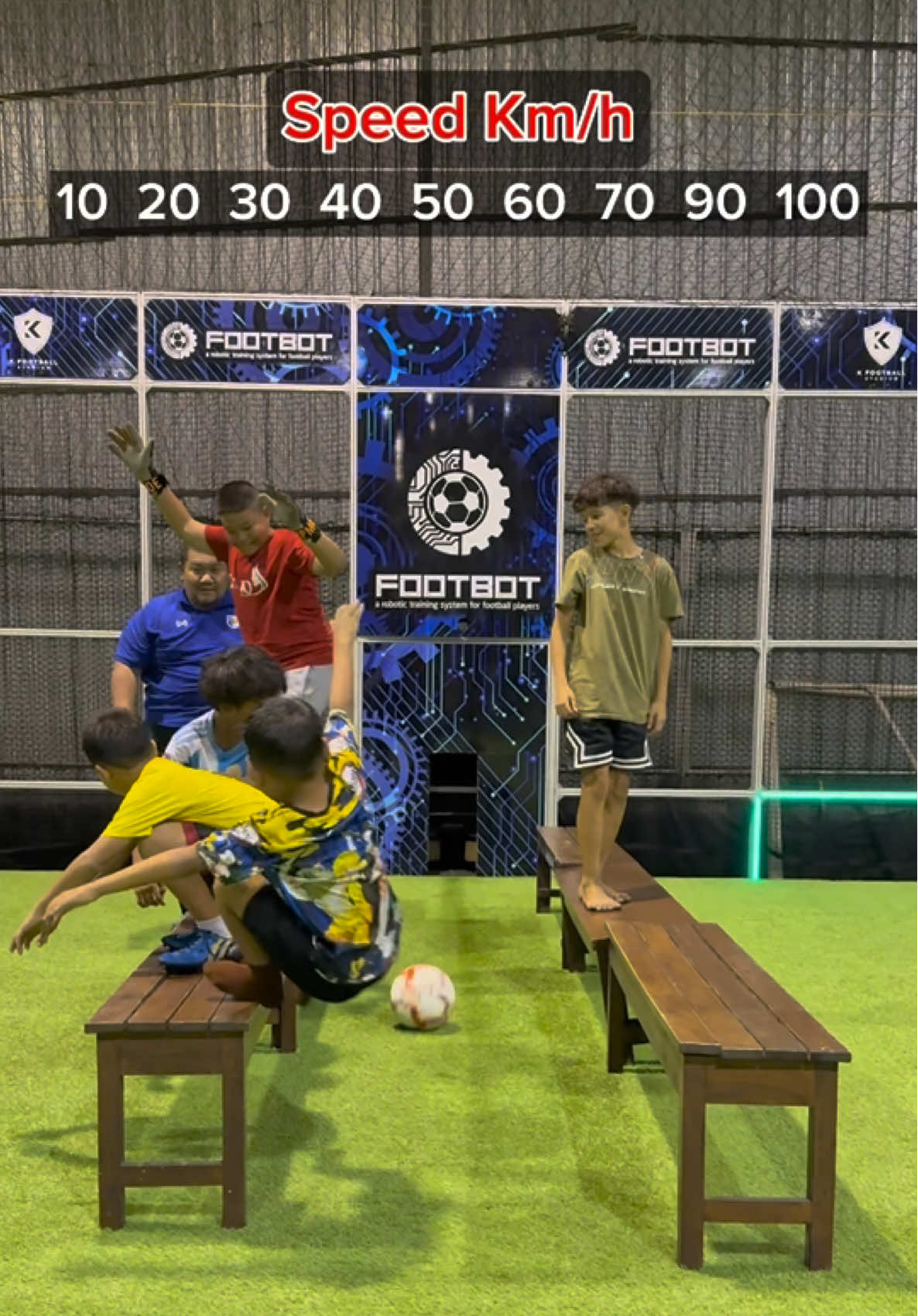 ⚠️ Jump to the Bench or Get Hit! 10 ⏭️ 100km/h Ball Challenge 💨🏃‍♂️ #challenge #football #fun
