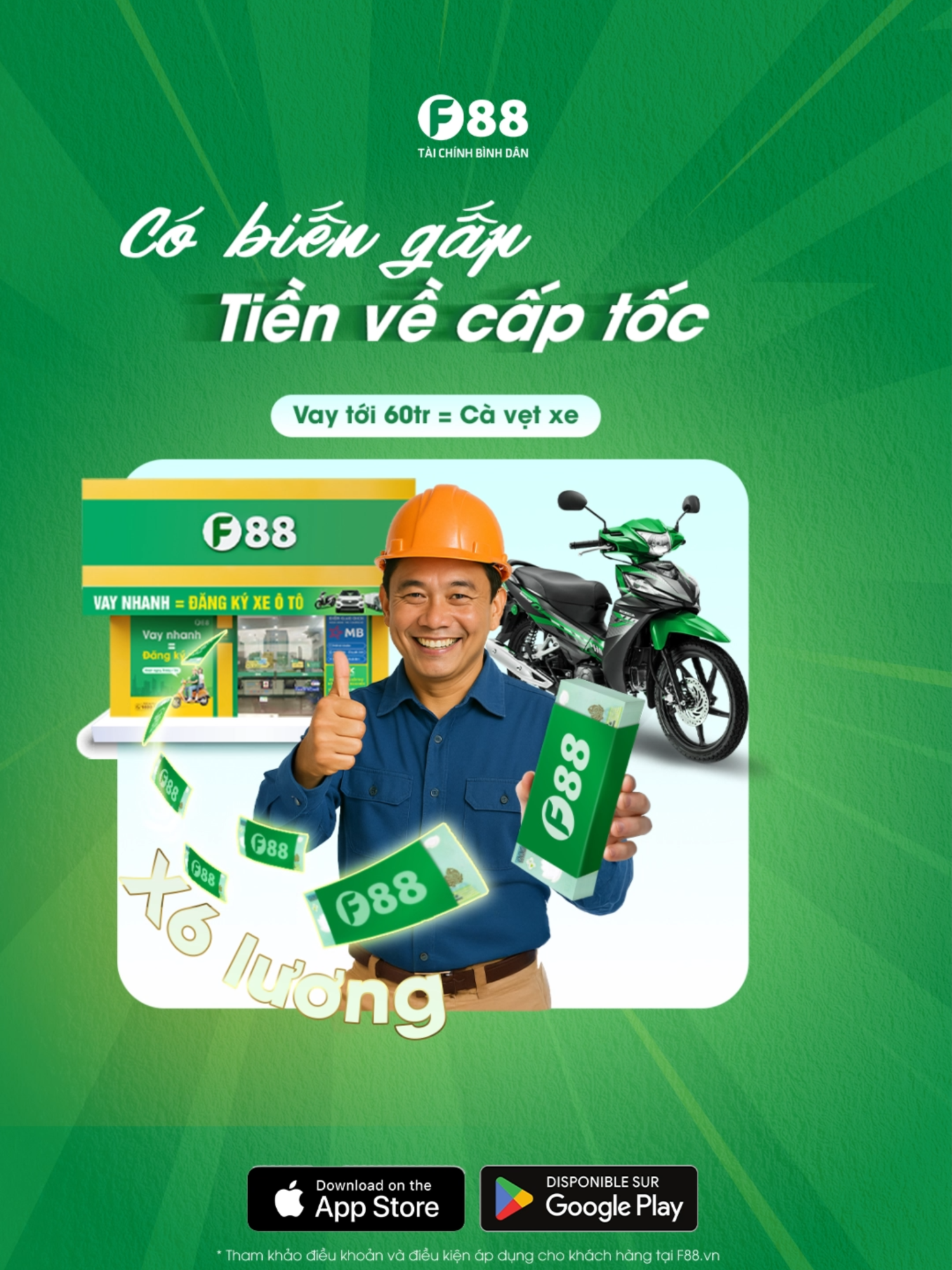 Có đăng ký/ cà vẹt xe máy - Vay gấp 6 lần lương. Vay nhanh tới 60tr - Giải ngân nhanh chóng #congnhanbinhduong #congnhan #vaytien