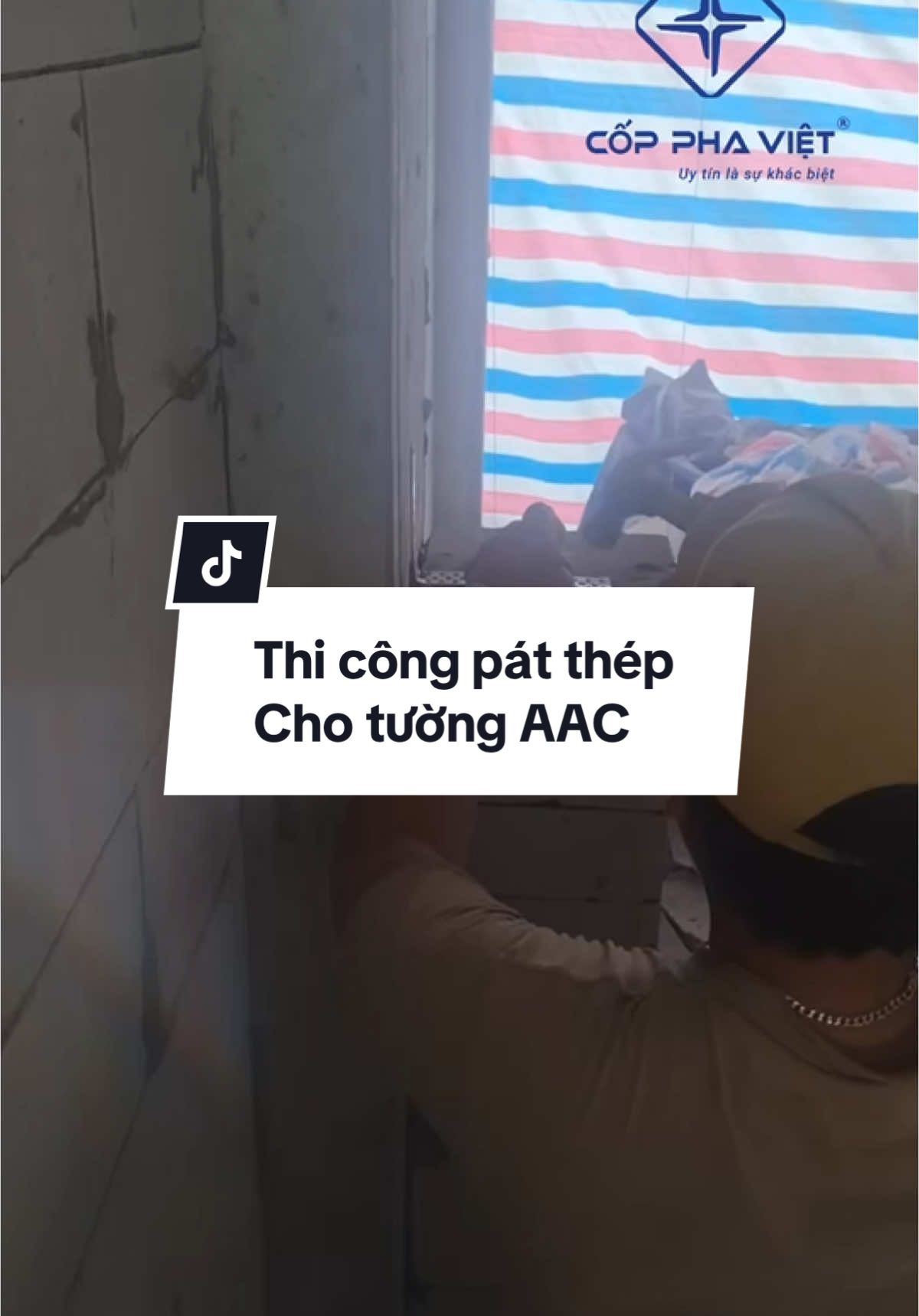 Thi công pát thép cho tường gạch AAC #copphaviet #cốp_pha_việt #patthep #bassneotuong #bassneoaac 