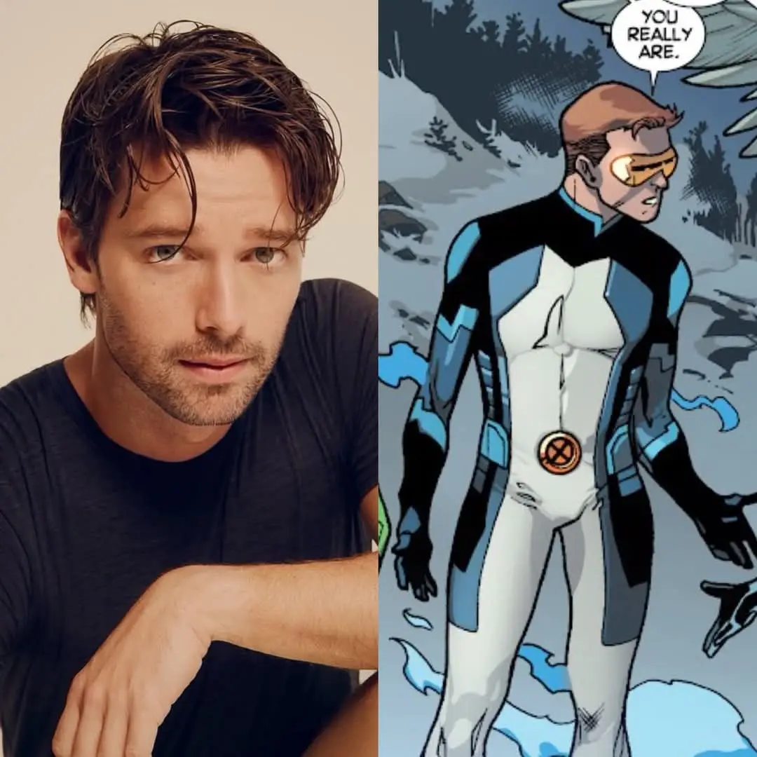 According to Hollywood Insider (#TheInSneider ) who also revealed the cast of the #FantasticFour , these would be the names for the #Xmen  of the #MCU  . #PatrickSchwarzenegger  - #Cyclops  #DaisyEdgarJones  - #JeanGrey  #DrewStarkey  - #Iceman  #NicholasGalitzine  - #Angel  #LoganLerman  - #Beast  #kevinfeige  #marvelstudios  #disney  #disneyplus  #marvelcomics  #Marvel  