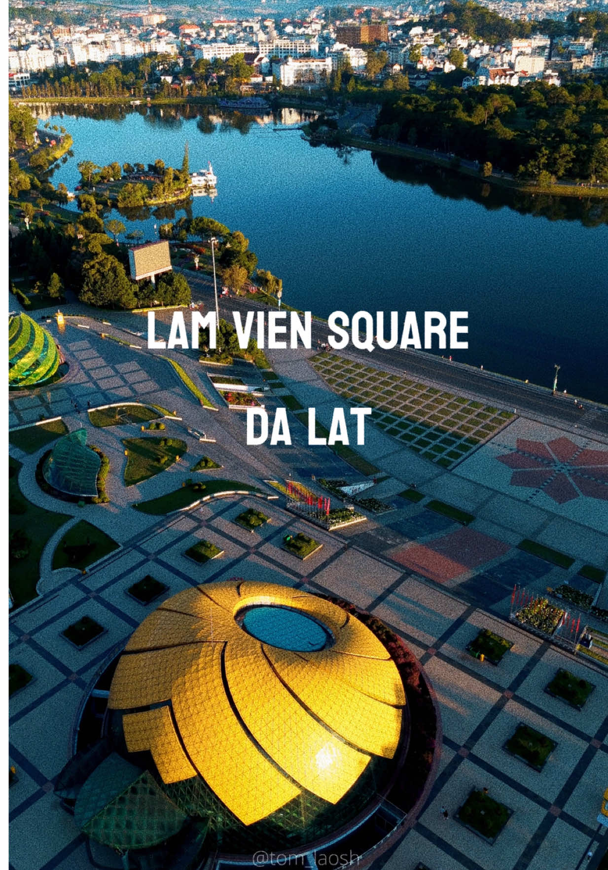 Lam Vien Square - where Da Lat shows its modern flair 💛🌼 Famous for its giant artichoke and wild sunflower glass domes, this square sits right by Xuan Huong Lake and is a favorite hangout spot for both tourists and locals. Great for photos, people-watching, and catching that cool mountain breeze!  #LamVienSquare #DaLat #VietnamTravel #CityVibes #DroneFootage #DulichVietnam 