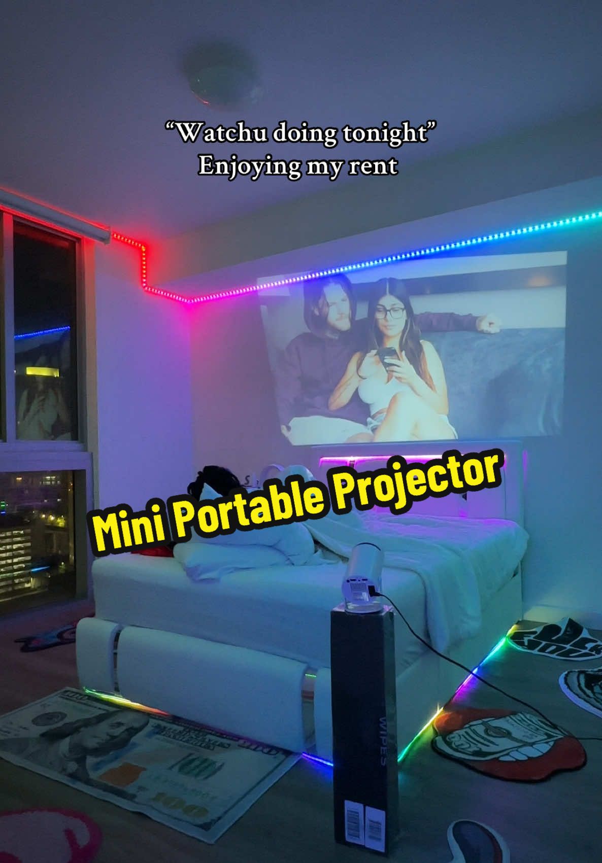 Movie nights with my new mini projector be like 😩…  #miniprojector #portableprojector #p#projectorscreenp#projectort#tiktokmademebuyitp#portable4k #m#movieprojectorp#projectorm#movietokm#movienightideasm#movienightst#tvshowm#moviest#trendfyp #viral 