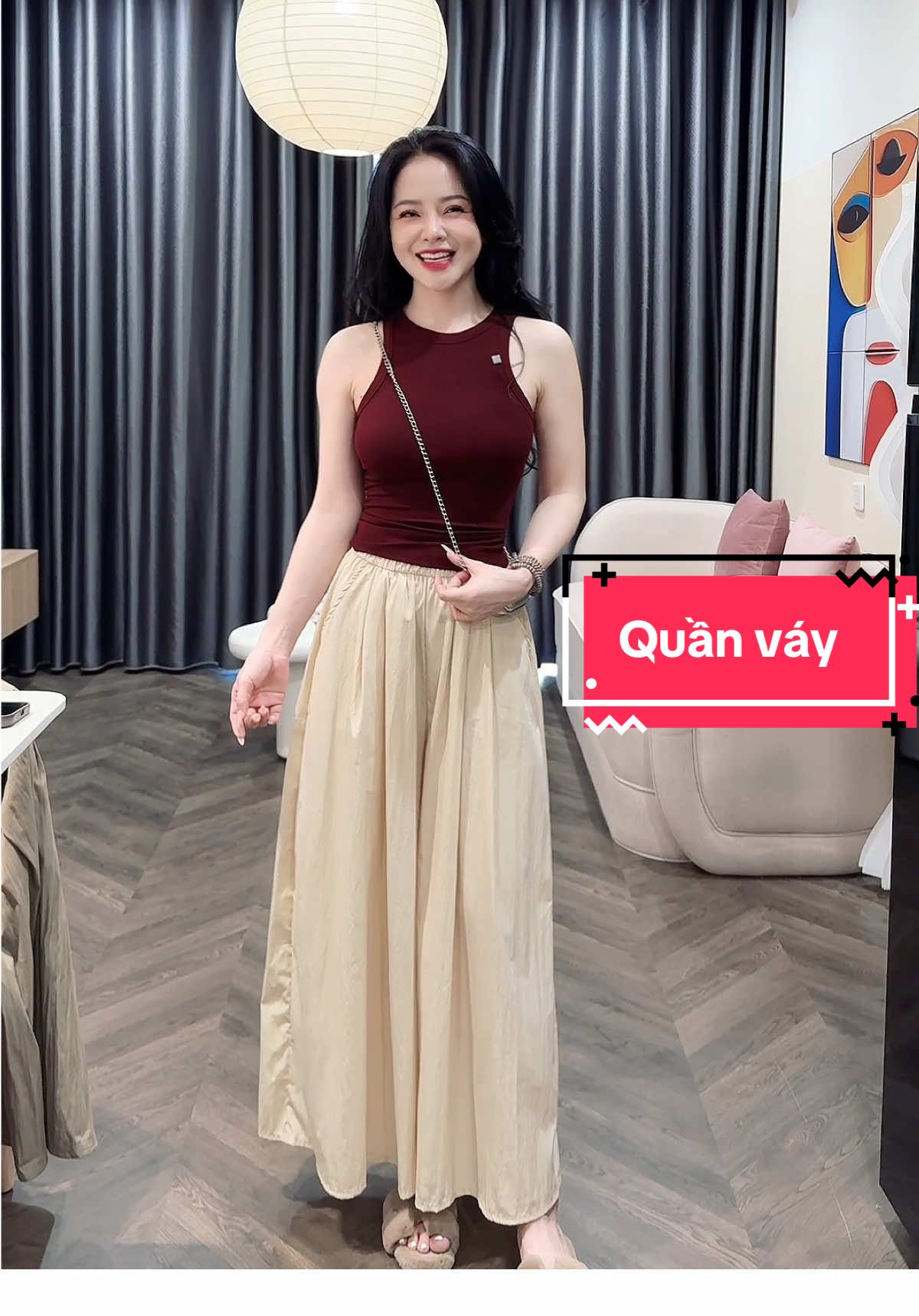 Quần xuông dáng rộng xinh #quanxuong #quanao #quanongrong #quanvay #quanvayxinh #hottrend #xuhuong 