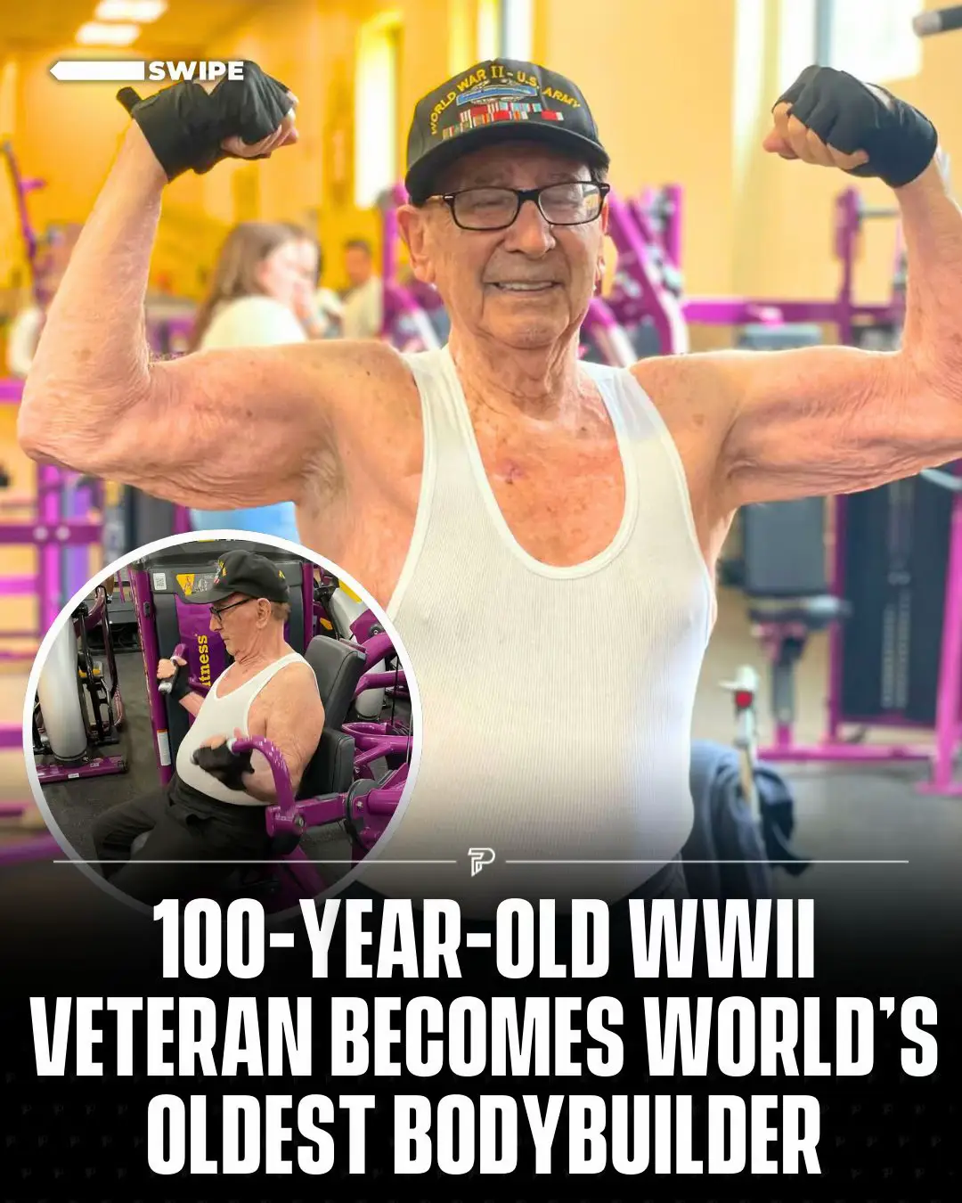 Andrew Bastinto, a 100-year-old World War II veteran, is now the world’s oldest bodybuilder. 💪 #RoadTo18M #Pubity  (Via: IG/@national_gym_association)