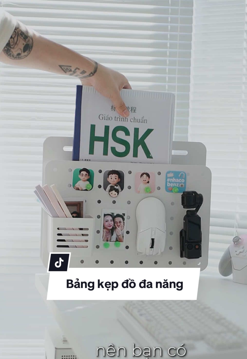Bảng treo đồ kẹp bàn đa năng của Upgen ✨  #upgen #peboard #nhacobenz #babenzreview #deskaccessories #fyp #workspace #congthaihoc 