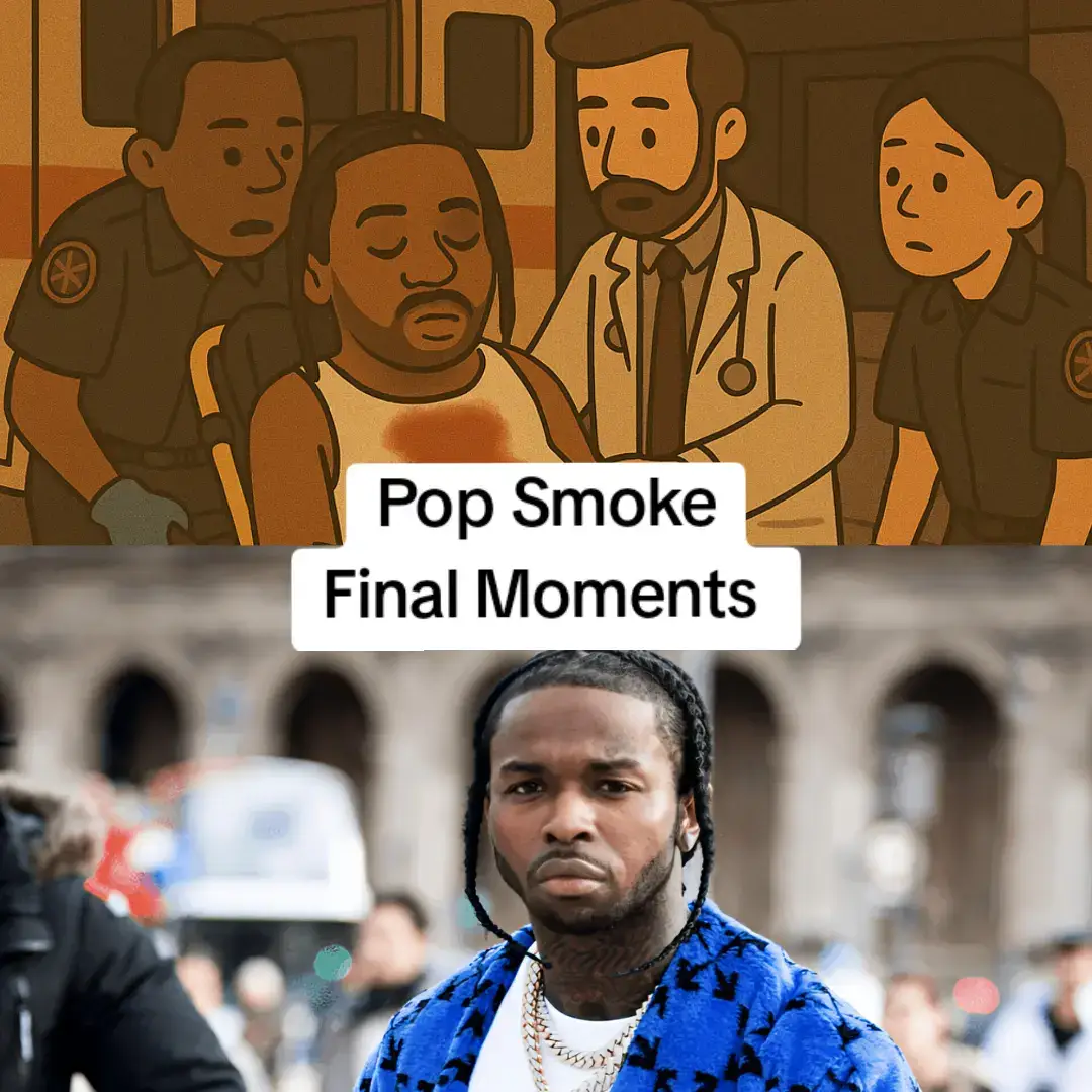 On February 19, 2020, Pop Smoke was staying at a rented Airbnb mansion in the Hollywood Hills while on a trip to Los Angeles. Earlier that day, he and a friend posted photos and Instagram stories showing luxury shopping bags and a tag revealing the house’s address unintentionally exposing their location. In the early hours of the morning, around 4:00 AM, a group of five armed teens broke into the home with the intent to rob him. Surveillance showed them sneaking through the back before confronting Pop Smoke in the upstairs bathroom. During the invasion, a struggle broke out, and Pop Smoke was shot multiple times. He was rushed to Cedars-Sinai Medical Center, where he was pronounced dead shortly after. He was only 20 years old. Investigations revealed the attackers were after his watch and other valuables, and it was later confirmed that a 15-year-old suspect was the one who pulled the trigger. All suspects were eventually arrested and charged, with two facing murder charges and others facing robbery-related charges. Pop Smoke’s death shocked the music world, cutting short the life of a rising star who had only just begun his breakout year. So sorry I took this long to upload. It took a lot of time putting all this together. It's actually kind of a complicated storyline of how this occured, because I had to leave some scenes out in order to fit the slide limit. To be honest, I've never put in this much work before in a story.  Anyways, thanks for viewing it, I really do appreciate it and thank to the people who suggested it. Also thanks you all for 50K likes and 100K views in nearly all stories. Comment who you want next, but don't be 100% sure since some have even more longer storylines. RIP to the WOO 🕊️ #popsmoke #popsmokeofficial #popsmokewoo #woo  #brooklyn #rapper #drill #rap  #story #storytime #robbery #gunviolenceawareness🧡🧡🧡 #rip #fypppppppppppppp #fyppp #virał 