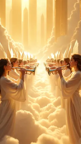 When Angels Play the Trumpets of Heaven 🎺✨  #jesus #viral #heaven #trumpet  #angels #clouds #paradise #explore #reels #jesuslovesyou #fy #fyp #foryou #trendingvideo 