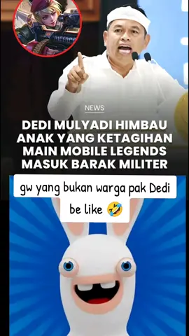 Dedi mulyadi himbau anak yang ketagihan main ml masuk barak militer #meme #mlbb 