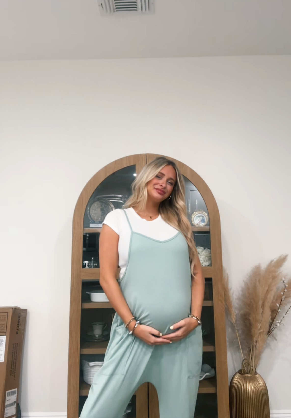 learning to embrace the bump one outfit at a time 🙌🏻🩷      thinking about starting a “ dress the bump” series.. whatcha think?  #bumpdate #pregnant #OOTD #momlife #momtok #firsttimemom  #girlmom 
