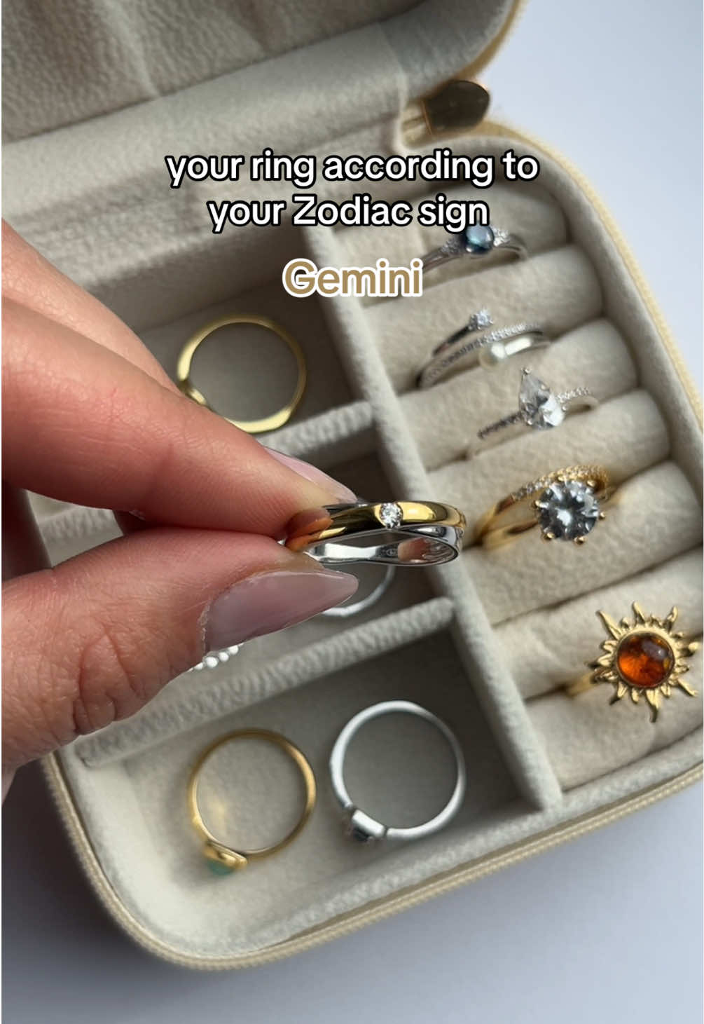 what’s your Zodiac sign? ♊️✨ #zodiacsign #jewelry #rings #ringcollection #zodiac 