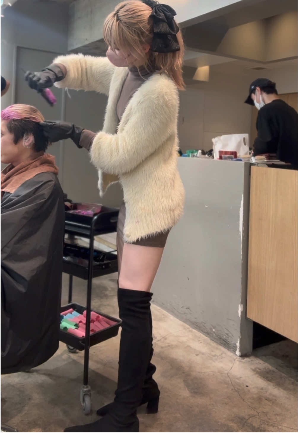 salon work#渋谷美容師カンナ #マッシュウルフ #ボブウルフ #ショートウルフ #センターパート #wolfcut #中性 