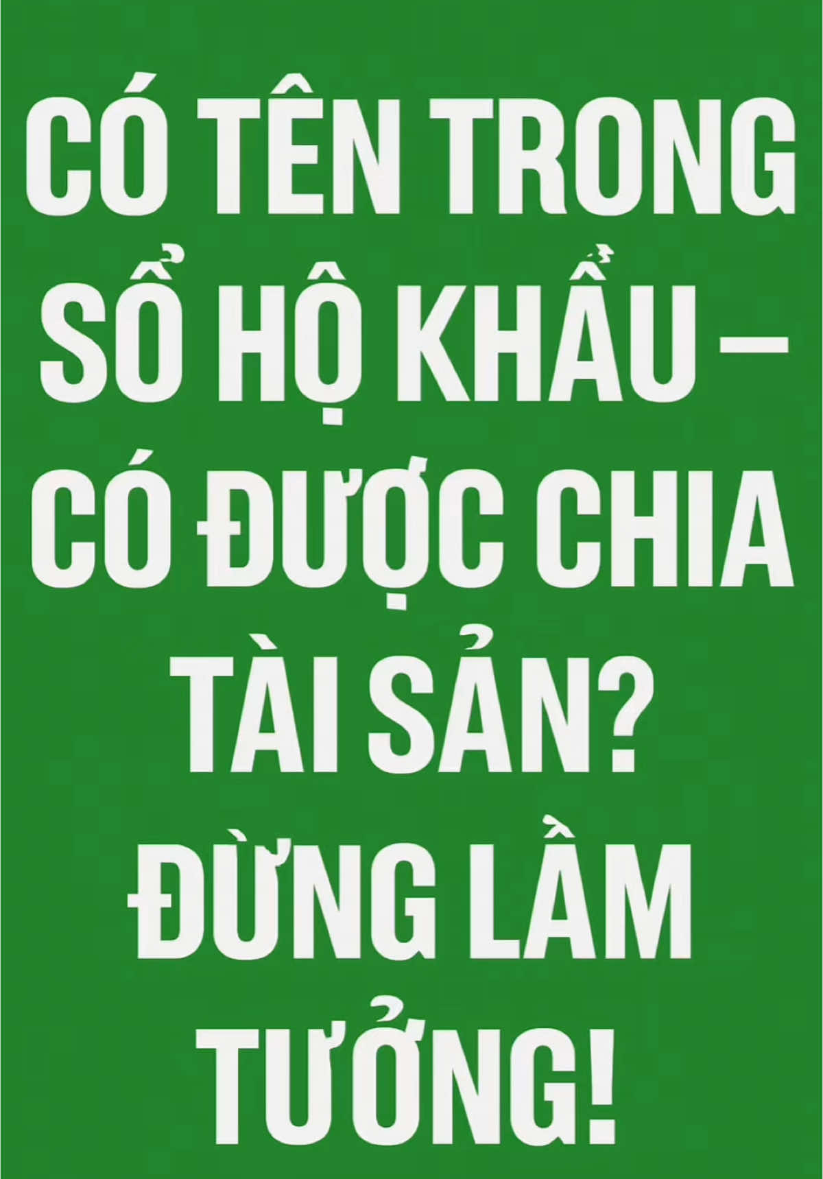 Có tên trong hộ khẩu có được chia tài sản không? #muabanbatdongsan #canhbaonhadat #batdongsan2025 