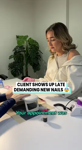 What did she expect? #fyppp #nailsalonproblems #rudeclient #confrontation  Client shows up late demanding new nails