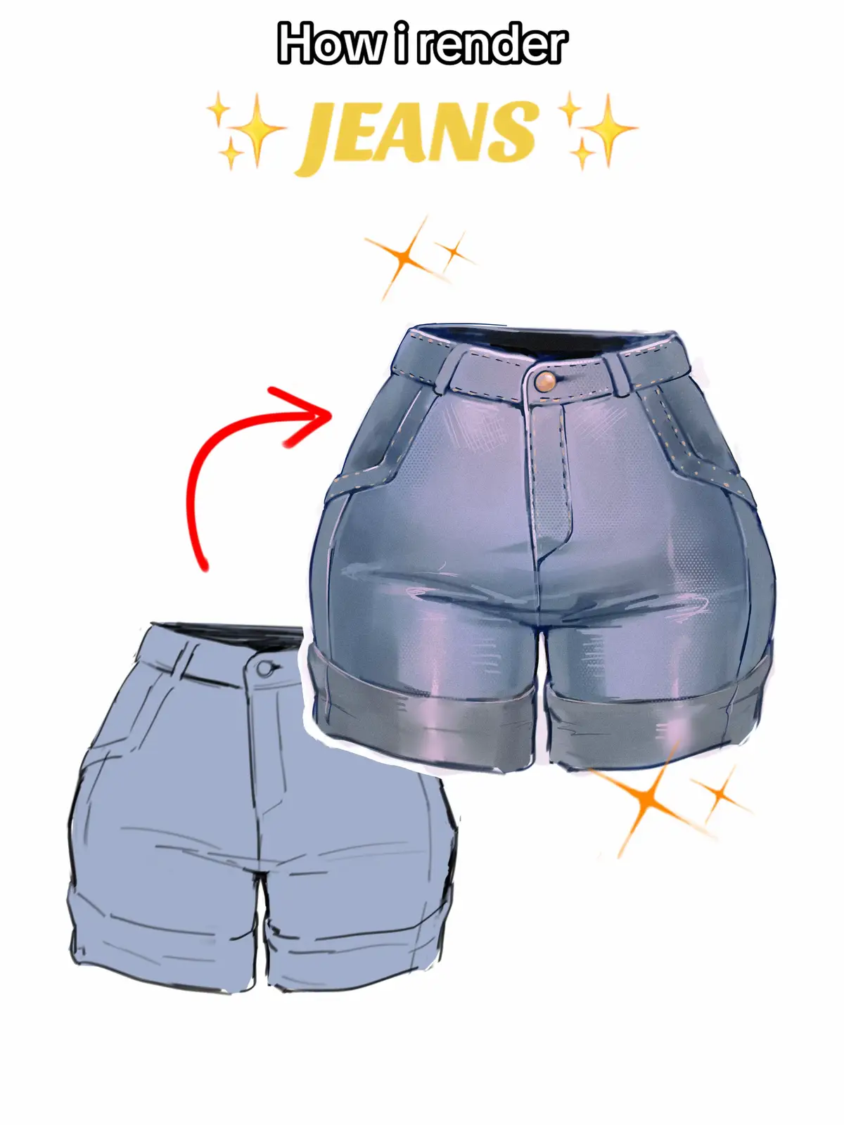 Repost en carrousel pour ceux qui préfèrent étape par étape ! #rendering #process #render #study #speedpaint #tuto #tutorial #tutorials #tutoriales #tutoriel #tips #tipsandtricks #jeans #clothes 