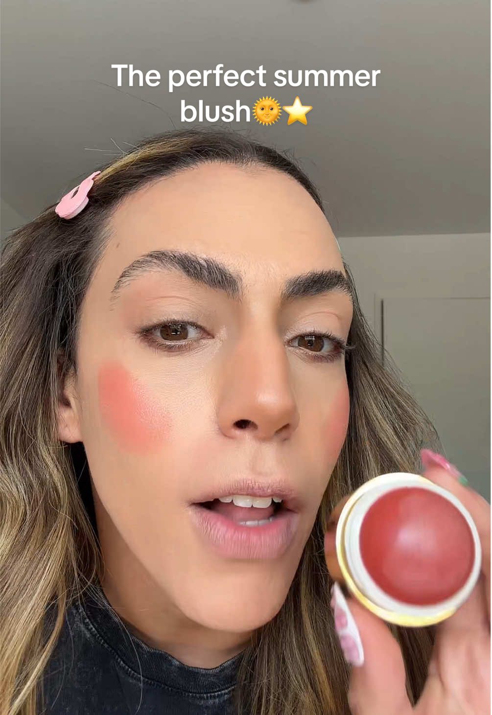 The perfect summer blush is @MERIT Beauty flush balm in the color persimmon!! It just melts into your skin giving you the most hydrated glowy sunkissed skin look! #merit #meritbeauty #sunkissedmakeup #summermakeup #blush #blushhack #blushtutorial #flushbalm #ttsbeautybesties #tiktokshopsummerturnup #tiktokshopmemorialday #tiktokshopcreatorpicks #tiktokshopsummersale 
