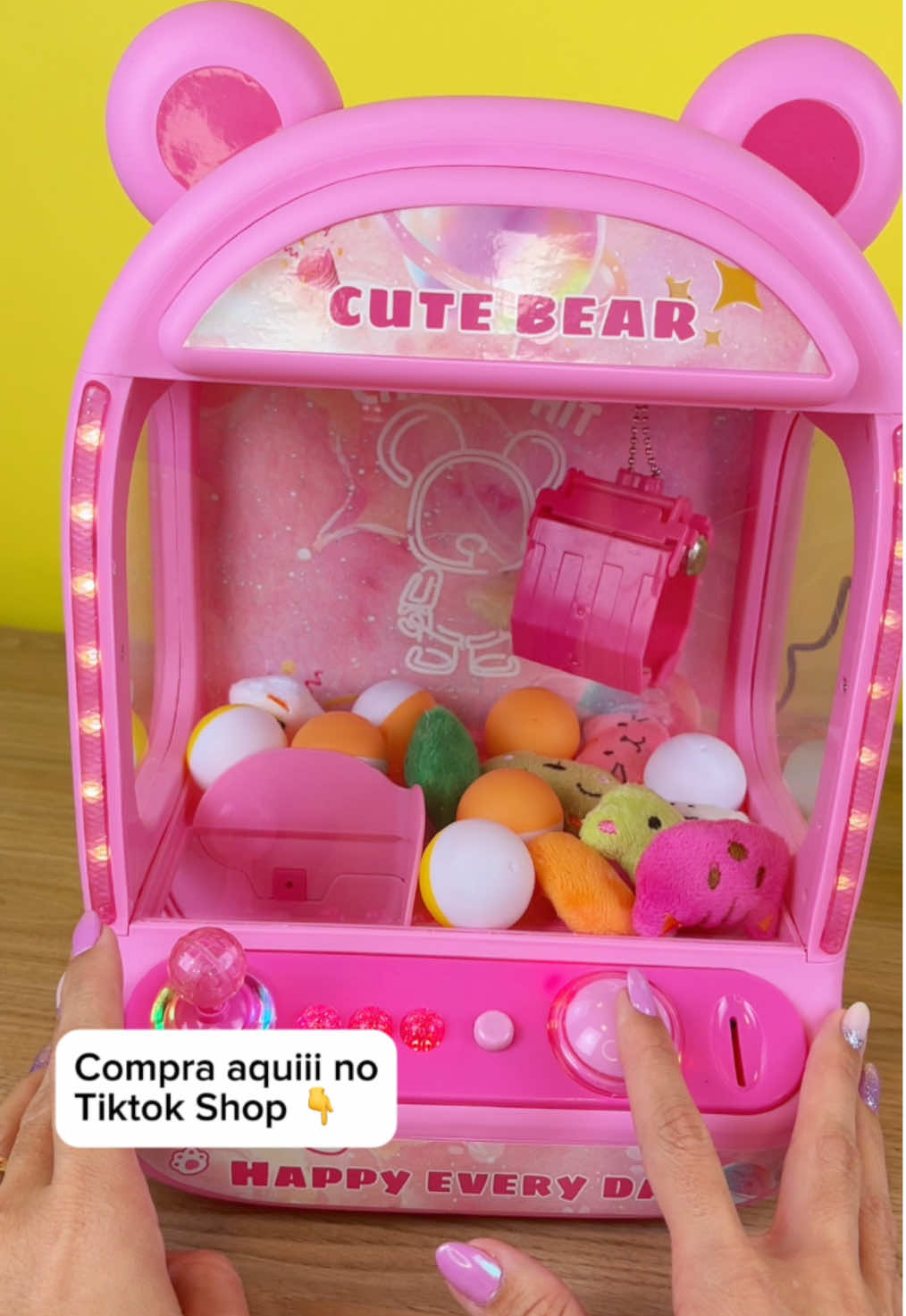 Estou apaixonada por essa Mini Máquina de pegar Ursinhos 😍 #diversao #ursinhos #brinquedos #brincadeira #fofura 