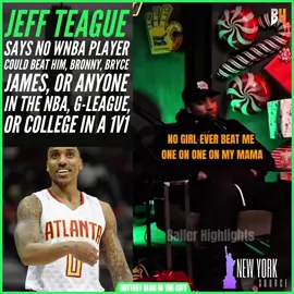 #JeffTeague says no WNBA player could beat him, #Bronny , #BryceJames or anyone in the NBA, G-League, or college in a 1v1 ‼️😱 Do y’all agree with him 🤔 Comment Below 💭 #fyp #foryou #NBA #wna #sports #SportsNews 
