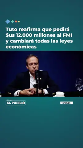 👀💸 El precandidato Jorge Tuto Quiroga insistió en su plan de endeudamiento con el Fondo Monetario Internacional (FMI) y otros organismos por $us 12.000 millones. Afirmó que, si llega al poder, reformará antes de fin de año las leyes de hidrocarburos, minería, agropecuaria y tributos.🔍 #tuto #FMI #endeudamiento #ahoraelpueblo #politica