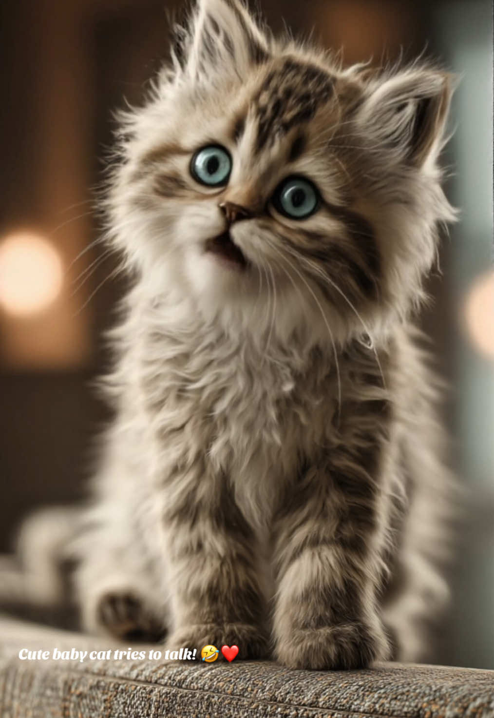 Adorable kitty trying to talk! ❤️🤣 Warning, NOT for Kids! #babycat #trynottolaugh #funnycat #cute #cutecat #catmom #momlife #sweetcat 