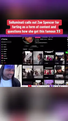 Solluminati calls out Zoe Spencer for farting as a form of content and questions how she got this famous 👀 #solluminati #zoespencer 