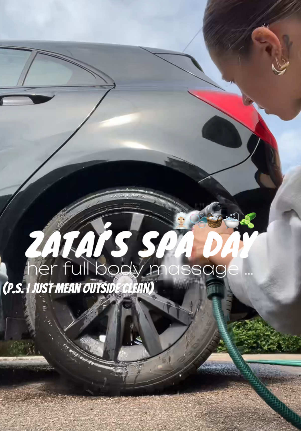 Her name is Zataí-Saint, yes it’s double barreled and she’s 21 (younger than me) but technically she’s a 2013 baby so like she’s not 21. Anyway, that’s her backstory and today it’s everything shower day #cleancar #carcleaning #mercedes #mercedesaclass 