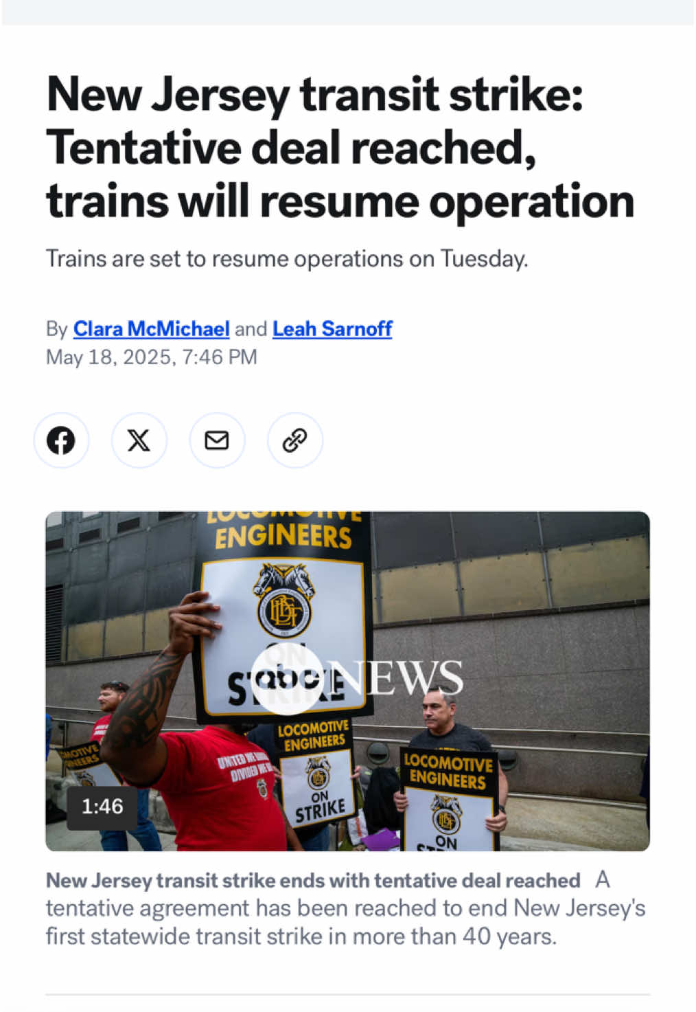 NJ Transit Strike Ends with Tentative Wage Agreement #NJTransit #BLETUnion #RailServices #WageAgreement #unionstrong #CapCut 