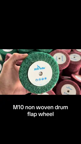 M10 Non woven drum wheel for Angle grinder  Yichun Xinsilu factory independently produces non-woven abrasives materials. Non woven polishing wheel, angle grinder polishing disc, abrasive flap drum wheel, flap disc, flap wheel Widely used in polishing stainless steel, titanium alloy, copper and aluminum kitchen & bathroom hardware, Suitable for most of the market polishing machinery, power tools. 宜春新丝路工厂自主生产无纺布研磨抛光材料 尼龙轮，角磨片，拉丝轮， 平面砂布轮，千叶轮，          广泛用于抛光打磨不锈钢，铝合金，钛合金，铜和铝厨卫五金件， 适配市场大部分抛光机械，电动工具。 #xinsilu #factory #nonwovenpolishingwheel #abrasivewheels #polishingwheels #powertool #metalwork #woodworker #rustremover #polishingstone #abrasivecloth #grinding #cutting #polishing #cleaning #buffing #finishing #machinepolishing #dewelt #bosch #metabo #pferd #osborn #3m #makita #restorer #festooldomino #toptrending #twistedsteelwirewheelbrush