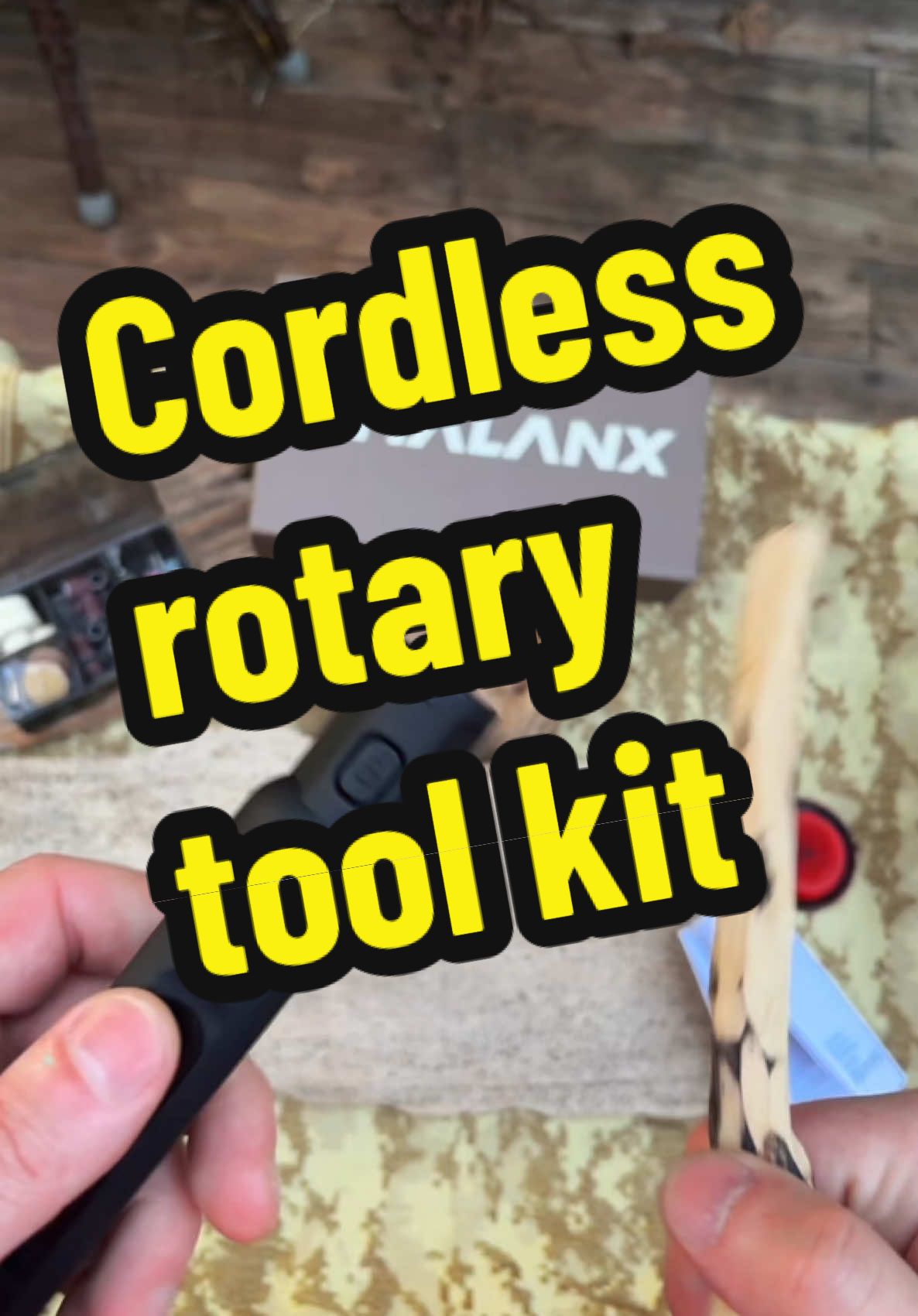 Cordless rotary tool kit with attachment kit #rotary #woodwork #rotarytool #toolreview #toolbox #giftsforhim #giftsformen #diyprojects #workshop #craftingeek #homeimprovements #powertools 
