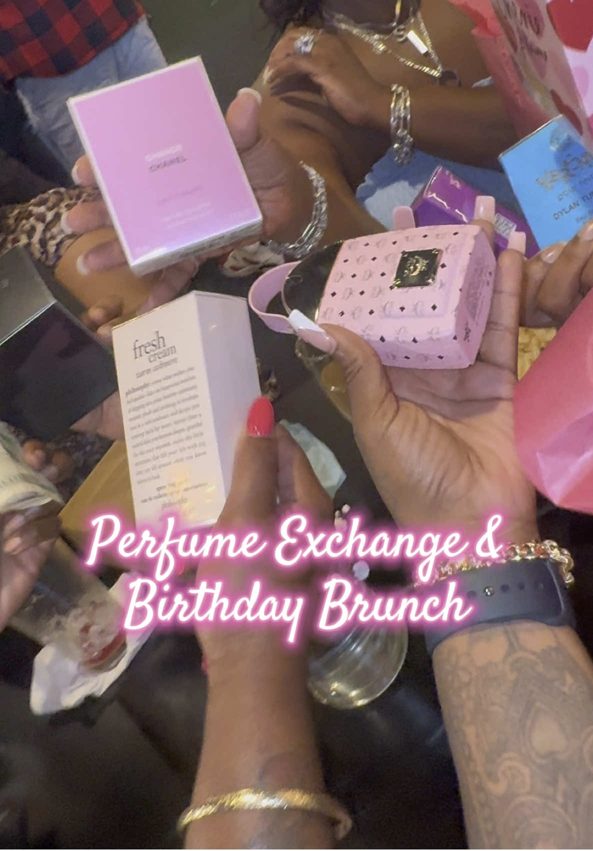 This was planned super last minute but we had sooo much fun 🥳 My last shibang before baby K arrives 🥰 Perfume exchanges are highly recommended for the gwurlsss ☺️ #fyp #fypシ #trending #viral #charleston #fun #perfume #exchange #vibes #brunch #laughs #food #drinks #mocktails #birthday #Gemini #theblue 