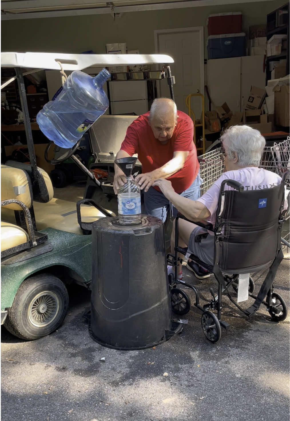 Papa making sure he did not have a total loss of $18 on that 5 gallon water 🤣😭😭 #grandparents #funny #caregiver #grandpa #family #nothingworks #grandma #Love #water #moneysaving 