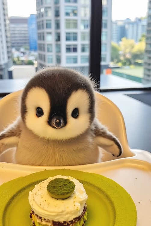 Do you like matcha cake?#adorable #adorableanimals #pet #pets #baby #creative #ai #new #funny #fun #cute #interesting #penguin #healing #cuteness #cuteanimals #cutebaby #cutelove #cutelover 
