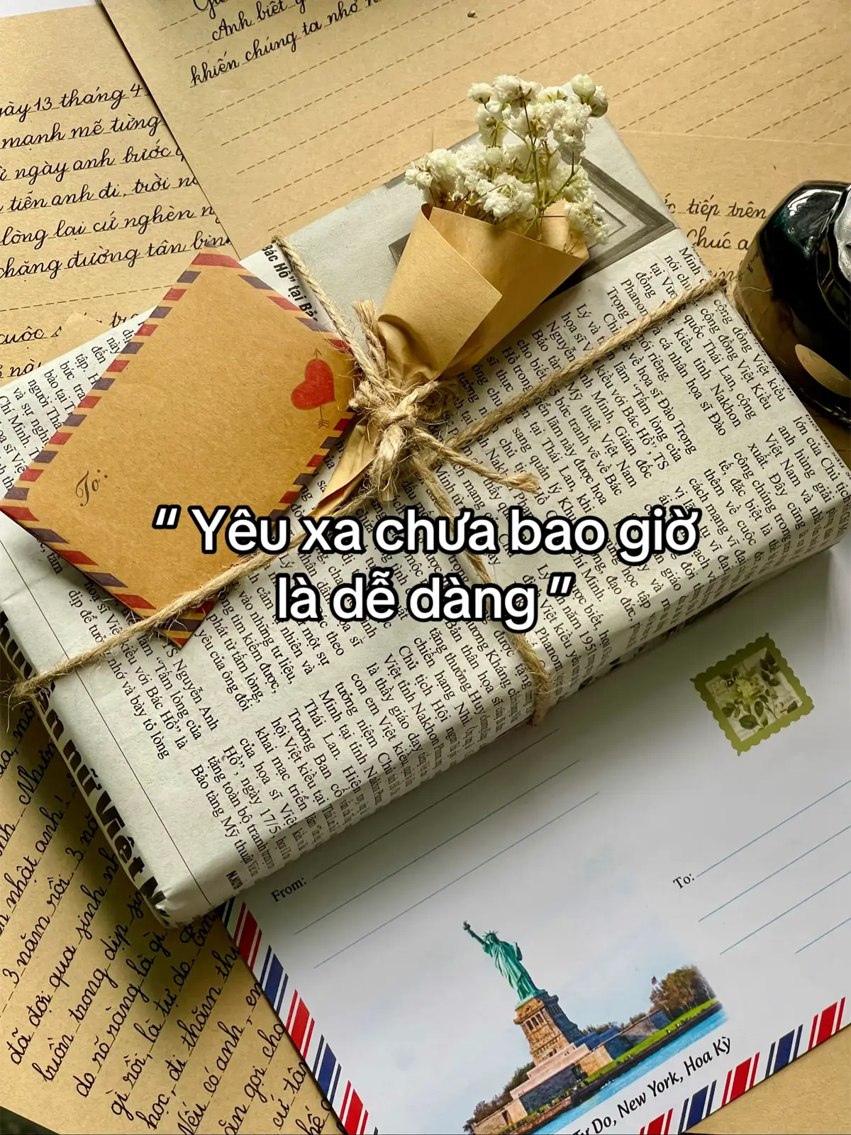Yêu xa chưa bao giờ là dễ dàng #bocauduathu #vietthu #thutay #tinhyeu #handmade #handwriting #quote #xuhuongtiktok #puduathu 