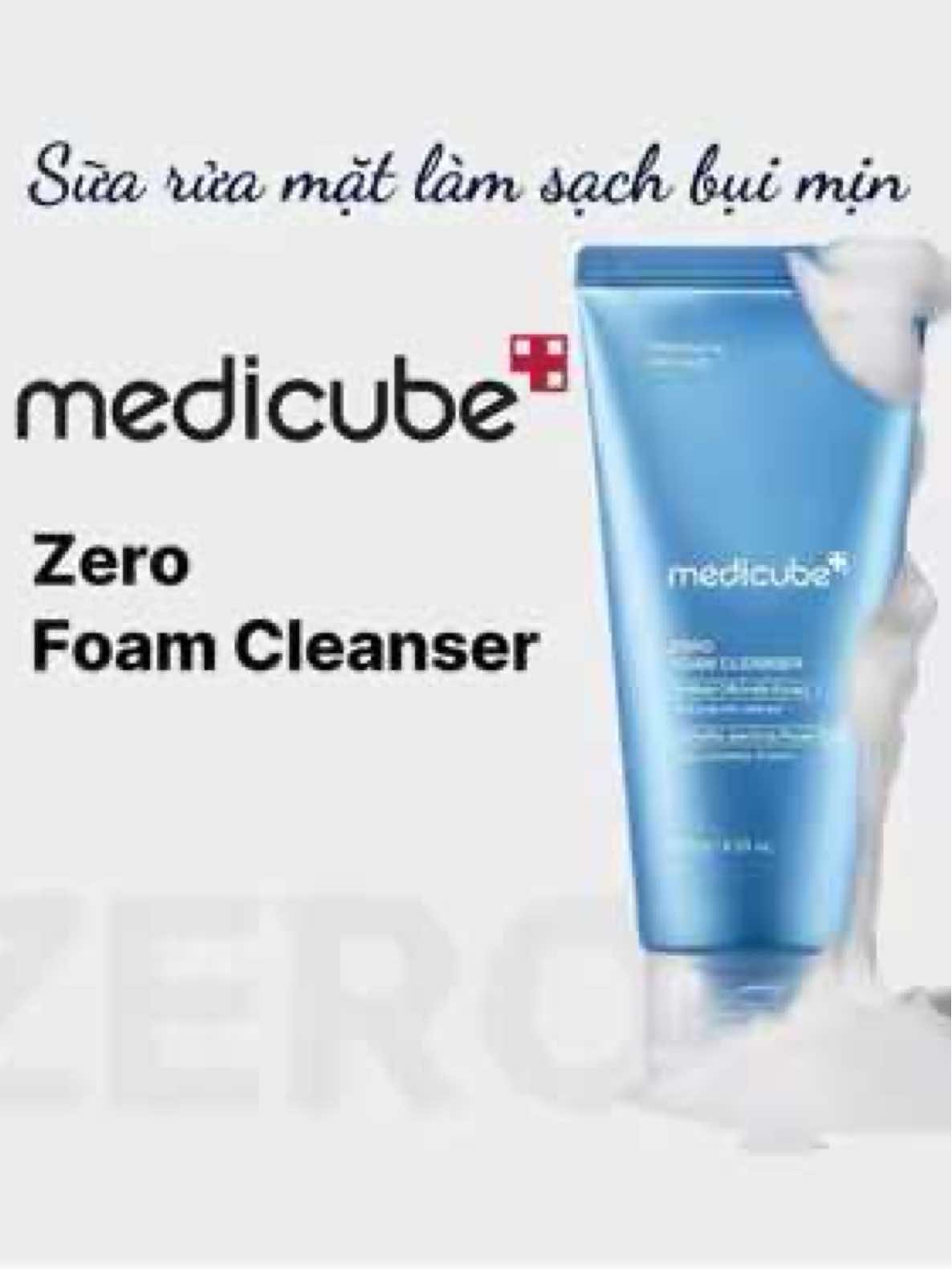 Sữa rửa mặt Medicube Zero Foam Cleanser 120G có khả năng làm sạch bụi mịn sau 01 lần sử dụng, đã được chứng nhận an toàn và phù hợp cho da nhạy cảm. #Tiemtaphoabanhbeo #koreaskincare #kskincare #skincareroutine #skincare #srm #medicube 