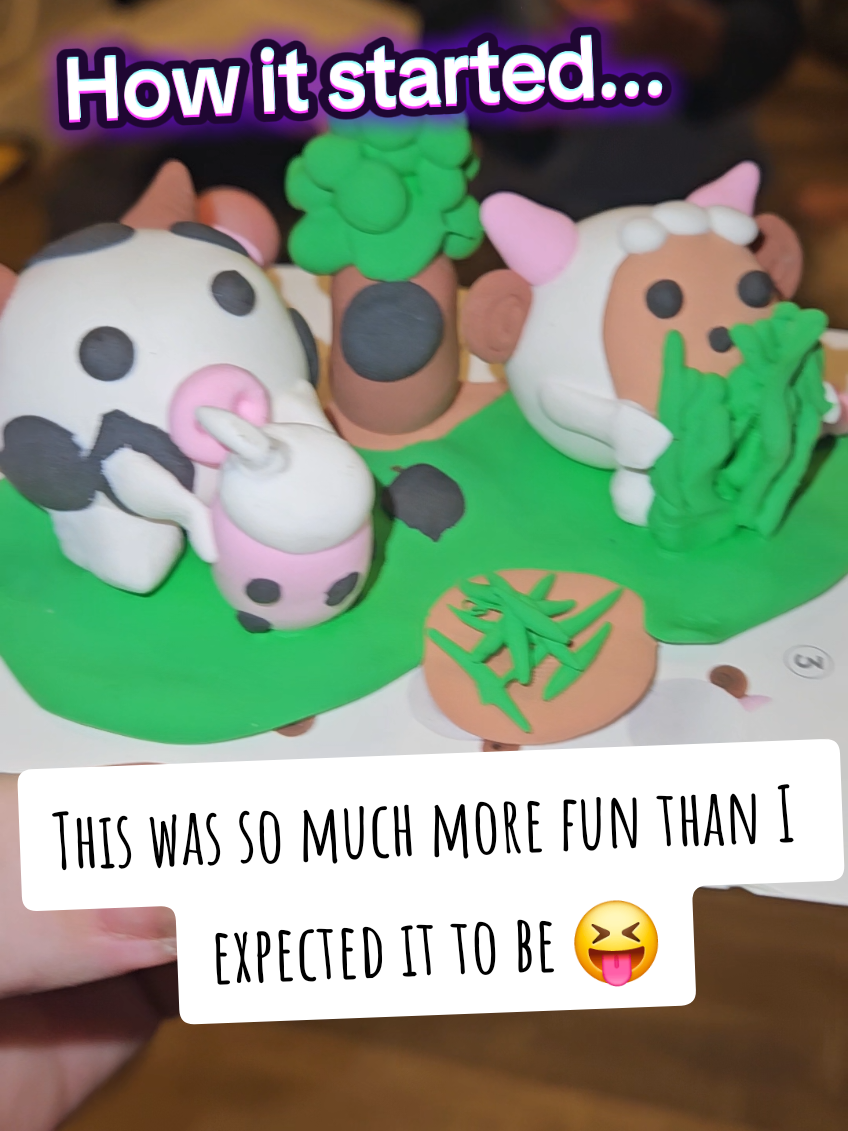 I'd be lying if I tried to say I wasn't the one having the most fun... They really were utterly amazed and just kept asking me all different things to make. We did this for gosh probably almost 2 hours. And then it dried and they were playing with them as toys. 10/10 on the air dry clay kits!! #airdryclay #airdryclayart #airdryclayideas #kidsactivities #FamilyFun #kidsart 